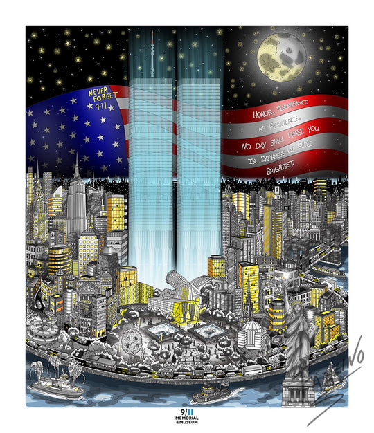 Charles Fazzino Museum Commissions 9/11: A Time of Remembrance 3D Limited Edition Mixed-Media on Paper