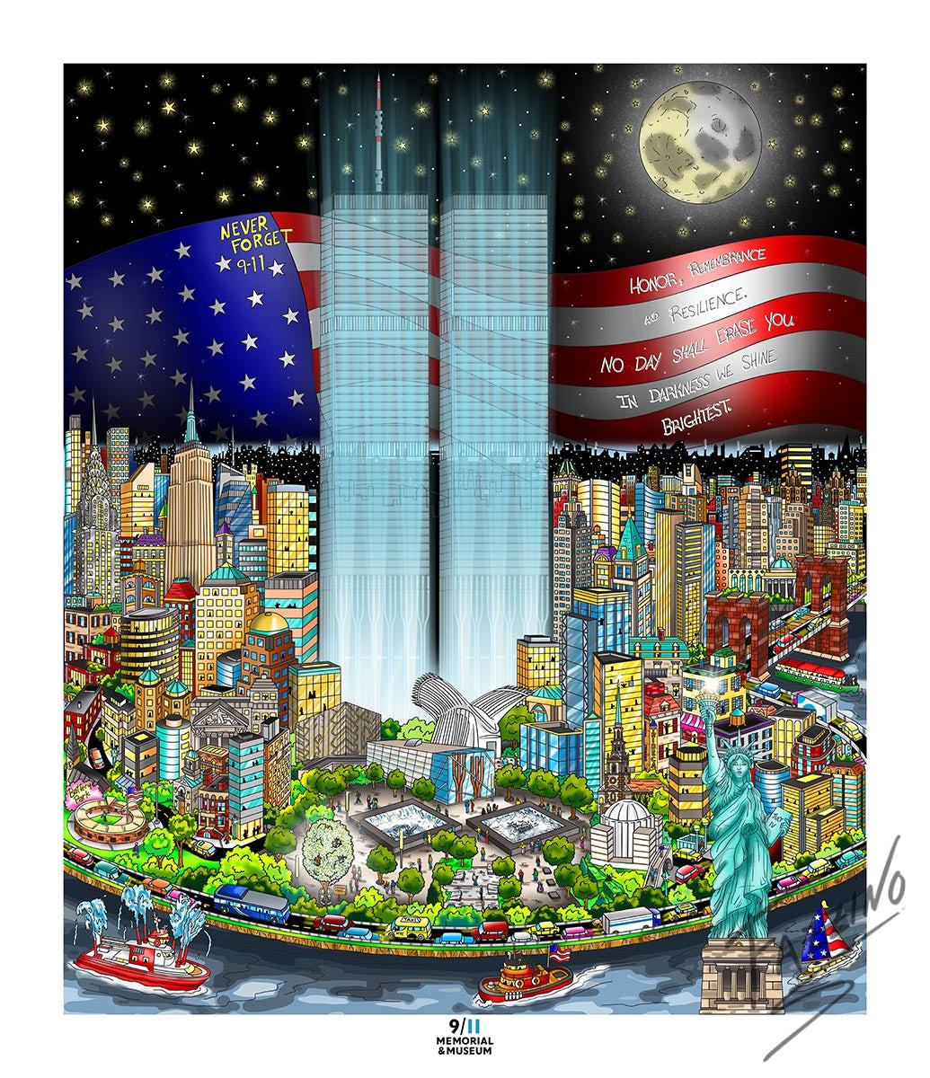 Charles Fazzino Museum Commissions 9/11: A Time of Remembrance 3D Limited Edition Mixed-Media on Paper