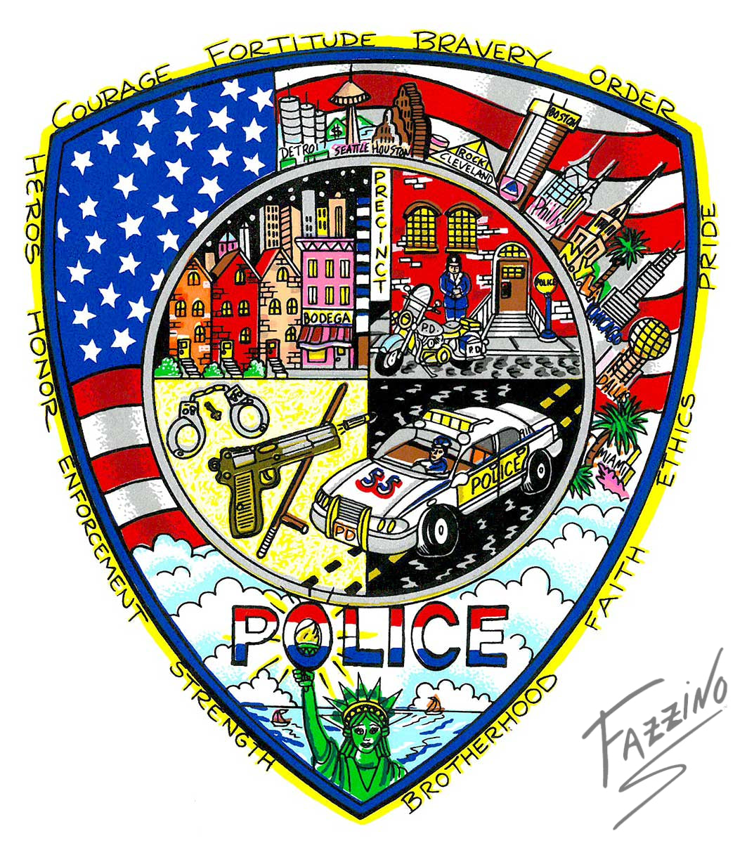 Charles Fazzino A Salute to America’s Finest 3D Limited Edition Silkscreen on Paper