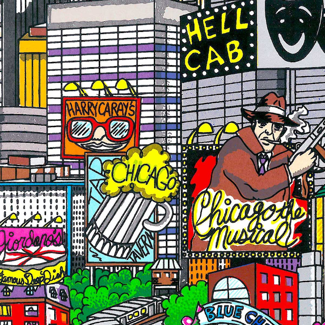 Charles Fazzino A Deep Dish Pie…In Chi-Town 3D Limited Edition Silkscreen on Paper