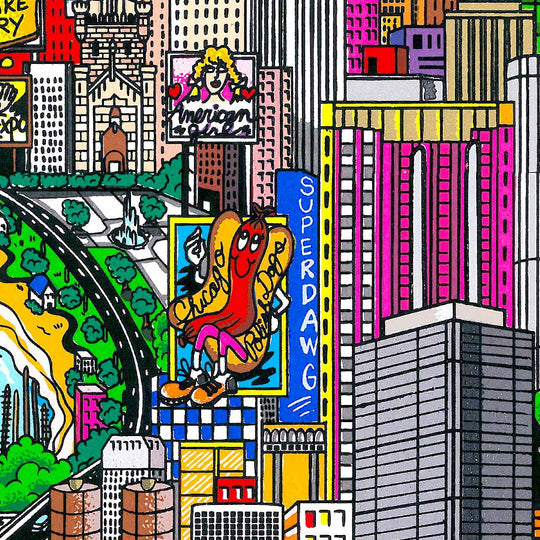 Charles Fazzino A Deep Dish Pie…In Chi-Town 3D Limited Edition Silkscreen on Paper
