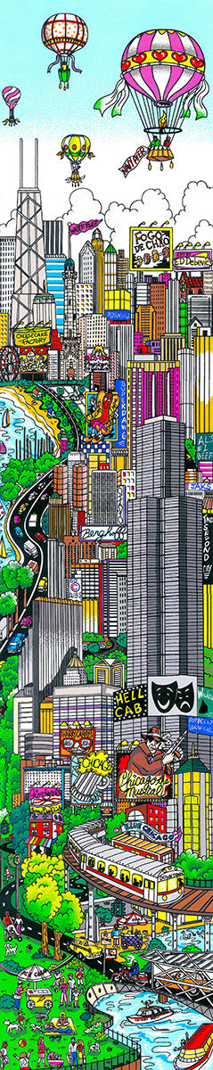 Charles Fazzino A Deep Dish Pie…In Chi-Town 3D Limited Edition Silkscreen on Paper