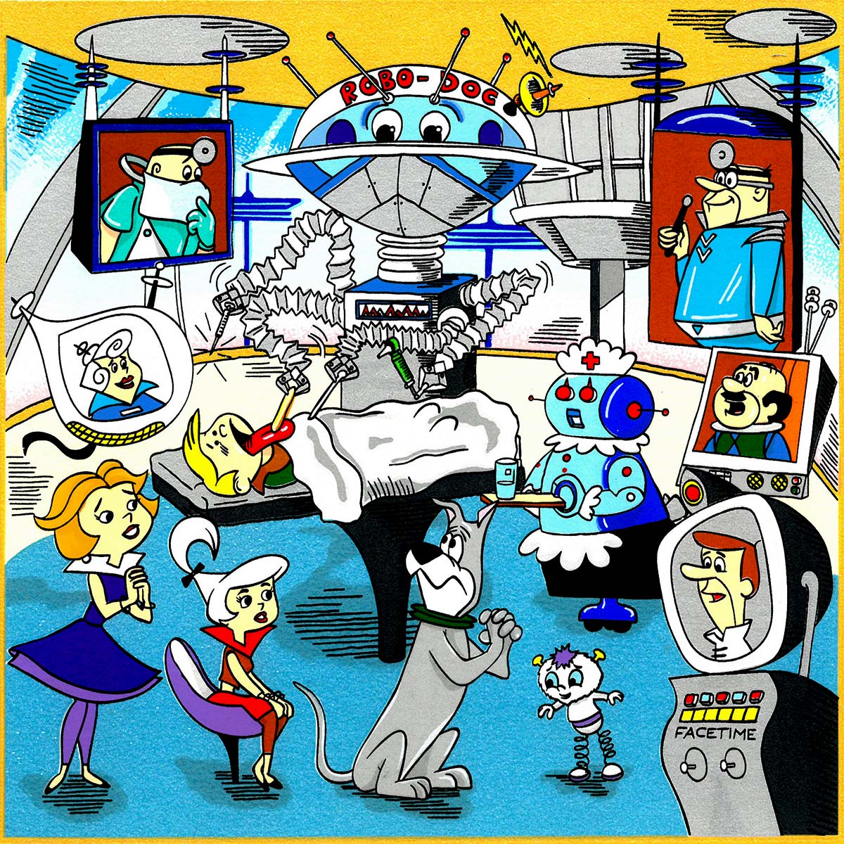 Charles Fazzino A Jetson’s House Call 3D Limited Edition Silkscreen on Paper
