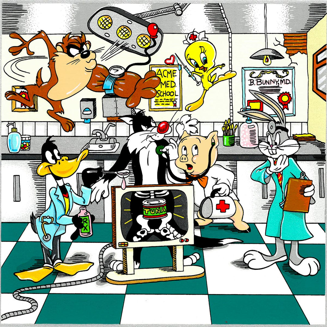 Charles Fazzino A Looney Doctor Visit 3D Limited Edition Silkscreen on Paper