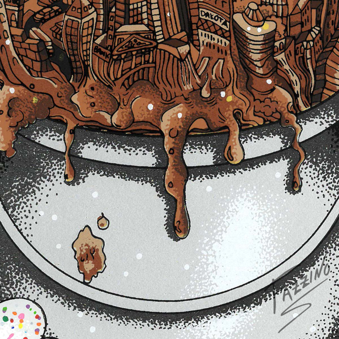 Charles Fazzino A Melting Pot of Chocolate…NYC 3D Limited Edition Silkscreen on Paper