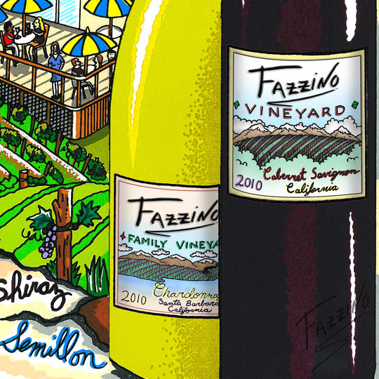 Charles Fazzino A Tasting in Wine Country 3D Limited Edition Silkscreen on Paper