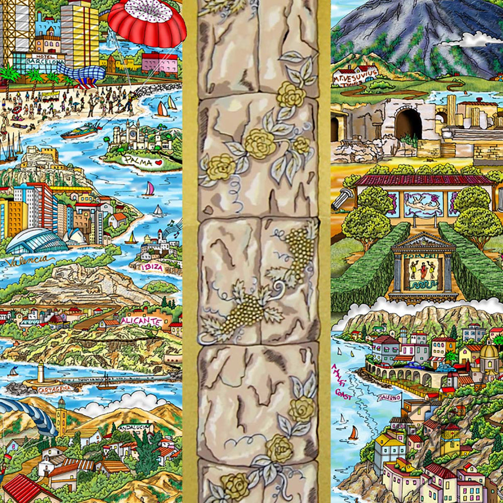Charles Fazzino A Tour of the Mediterranean Mural 3D Limited Edition Silkscreen on Paper