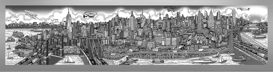 Charles Fazzino Along the East River 3D Limited Edition die-sublimation & giclee on aluminum and paper