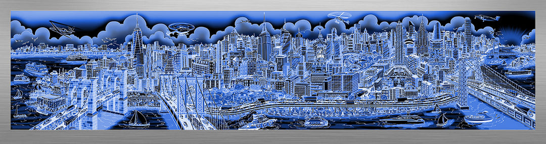 Charles Fazzino Along the East River 3D Limited Edition die-sublimation & giclee on aluminum and paper