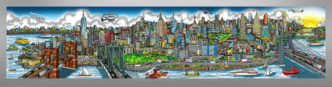 Charles Fazzino Along the East River 3D Limited Edition die-sublimation & giclee on aluminum and paper