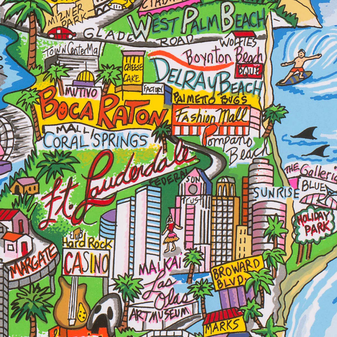 Charles Fazzino Along the Sunshine State 3D Limited Edition Silkscreen on Paper