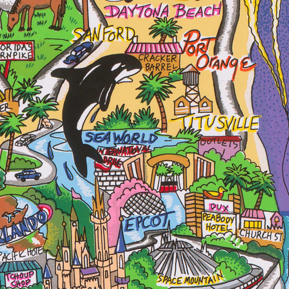 Charles Fazzino Along the Sunshine State 3D Limited Edition Silkscreen on Paper