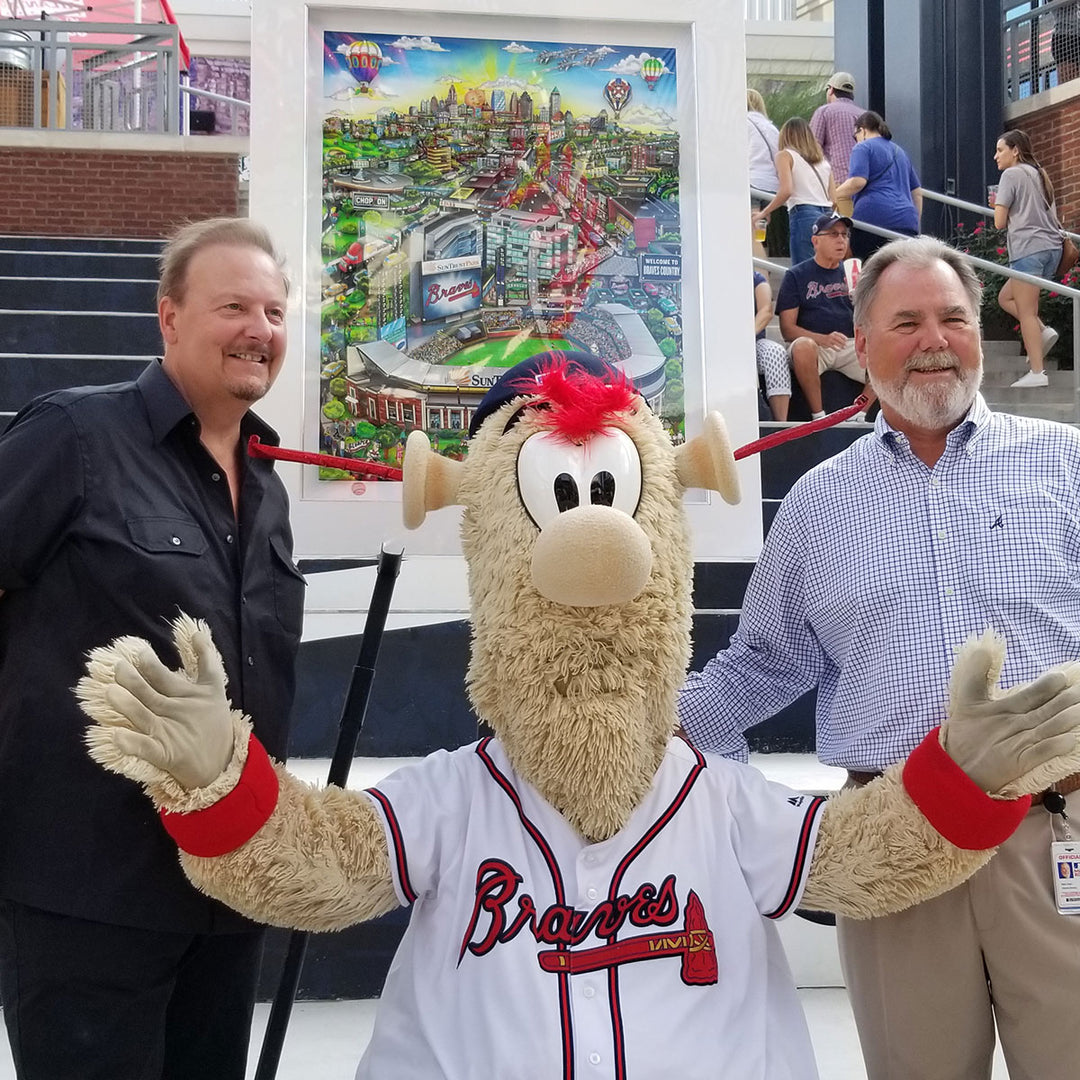 Charles Fazzino Atlanta Braves 3D Limited Edition Mixed-Media on Paper