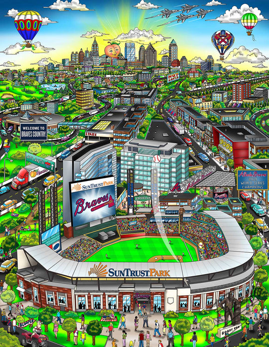Charles Fazzino Atlanta Braves 3D Limited Edition Mixed-Media on Paper