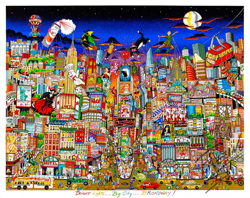 Charles Fazzino Bright Lights…Big City…Broadway 3D Limited Edition Silkscreen on Paper
