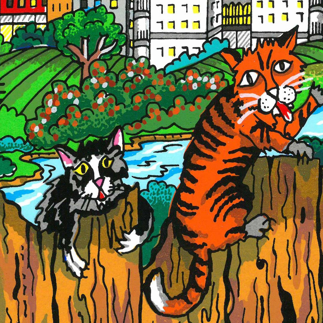 Charles Fazzino Cat Scratch Fever 3D Limited Edition Silkscreen on Paper