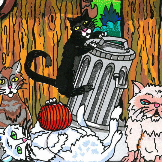 Charles Fazzino Cat Scratch Fever 3D Limited Edition Silkscreen on Paper