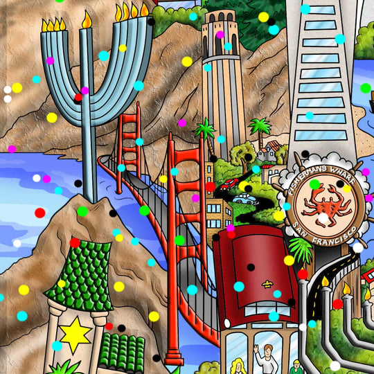 Charles Fazzino Chanukah Around the World 3D Limited Edition Mixed-Media on Paper
