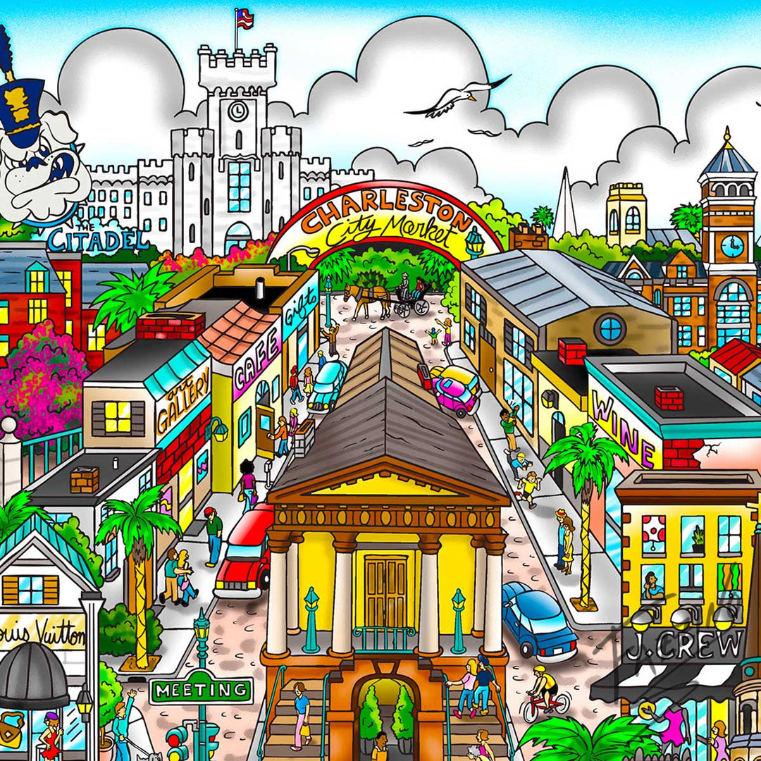 Charles Fazzino Charleston, My Love 3D Limited Edition Mixed-Media on Paper