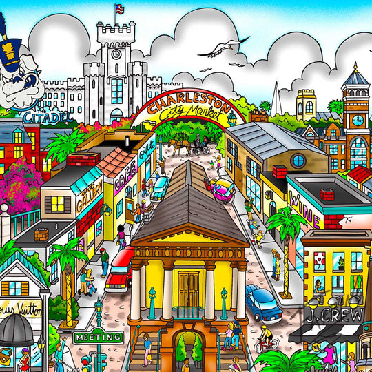 Charles Fazzino Charleston, My Love 3D Limited Edition Mixed-Media on Paper
