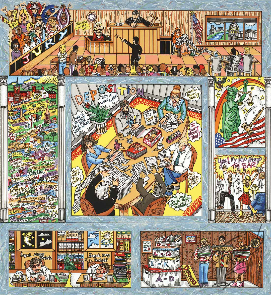 Charles Fazzino Don’t Wait…Litigate 3D Limited Edition Silkscreen on Paper