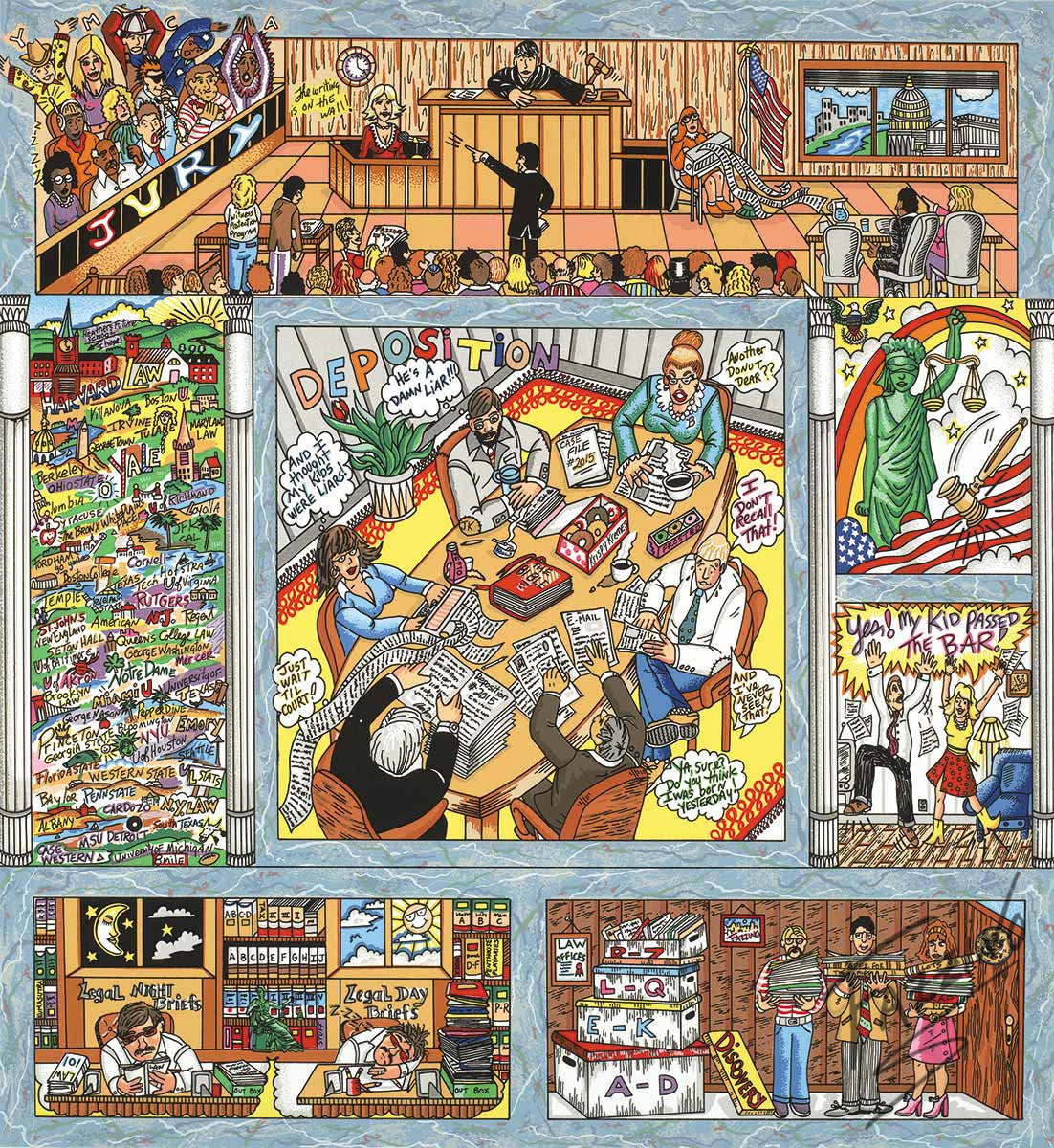 Charles Fazzino Don’t Wait…Litigate 3D Limited Edition Silkscreen on Paper