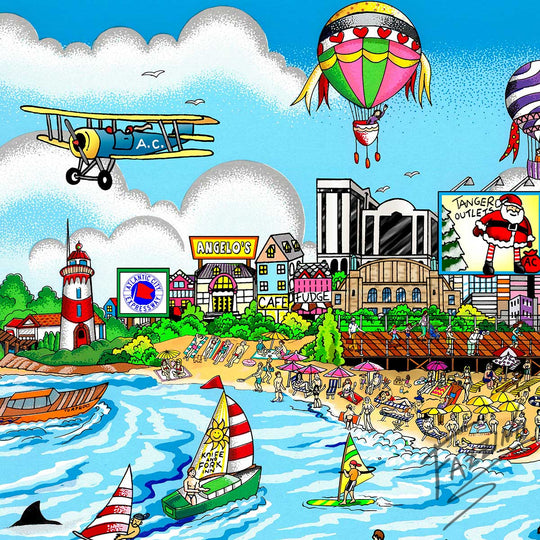 Charles Fazzino Down on the Boardwalk…AC 3D Limited Edition Mixed-Media on Paper