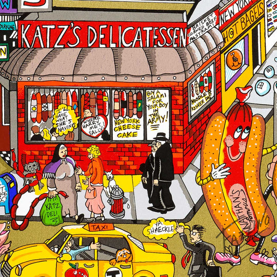 Charles Fazzino Fahklumpt and Famisched in this Meshugenah City…NYC 3D Limited Edition Silkscreen on Paper