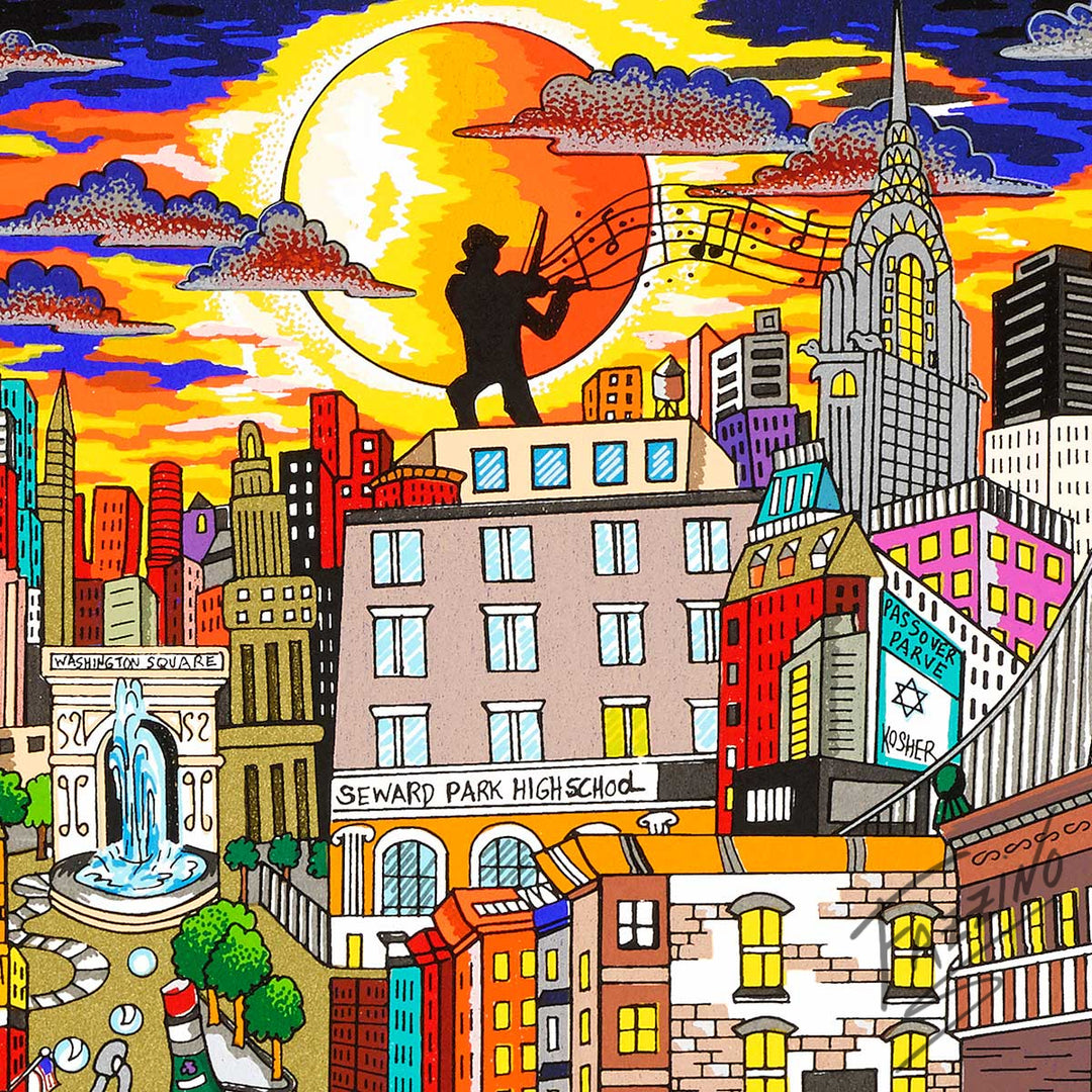 Charles Fazzino Fahklumpt and Famisched in this Meshugenah City…NYC 3D Limited Edition Silkscreen on Paper