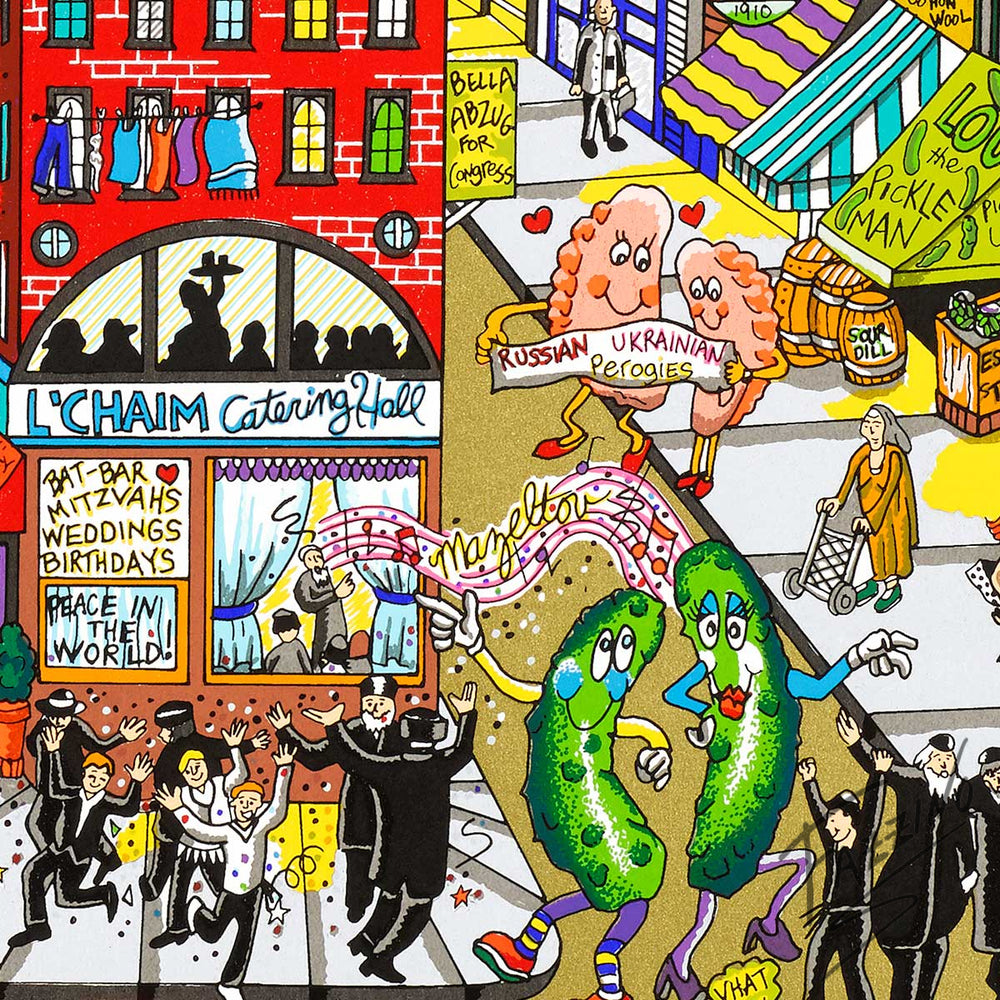 Charles Fazzino Fahklumpt and Famisched in this Meshugenah City…NYC 3D Limited Edition Silkscreen on Paper