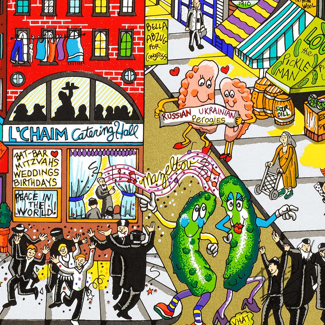 Charles Fazzino Fahklumpt and Famisched in this Meshugenah City…NYC 3D Limited Edition Silkscreen on Paper