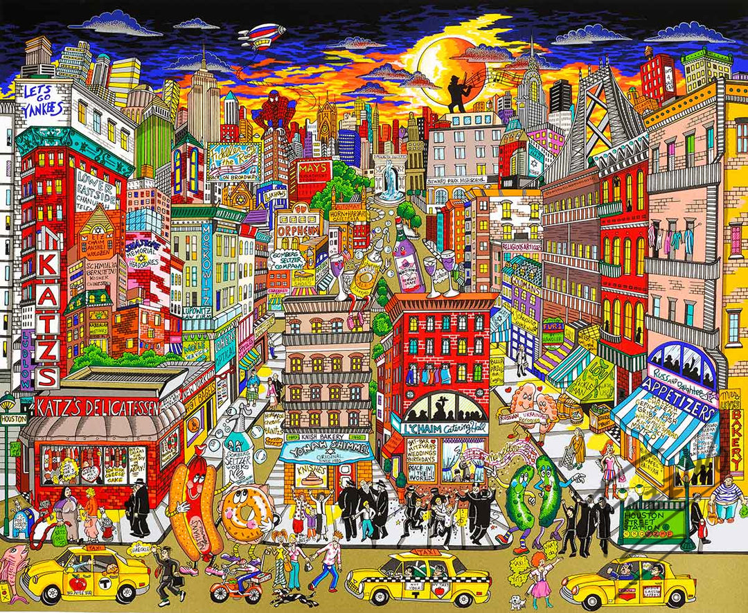 Charles Fazzino Fahklumpt and Famisched in this Meshugenah City…NYC 3D Limited Edition Silkscreen on Paper
