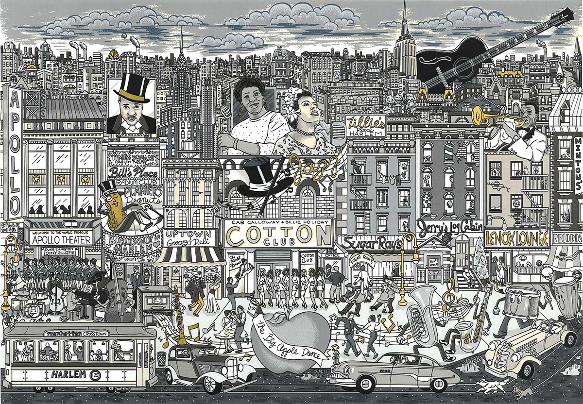 Charles Fazzino Harlem and All That Jazz 3D Limited Edition Silkscreen on Paper