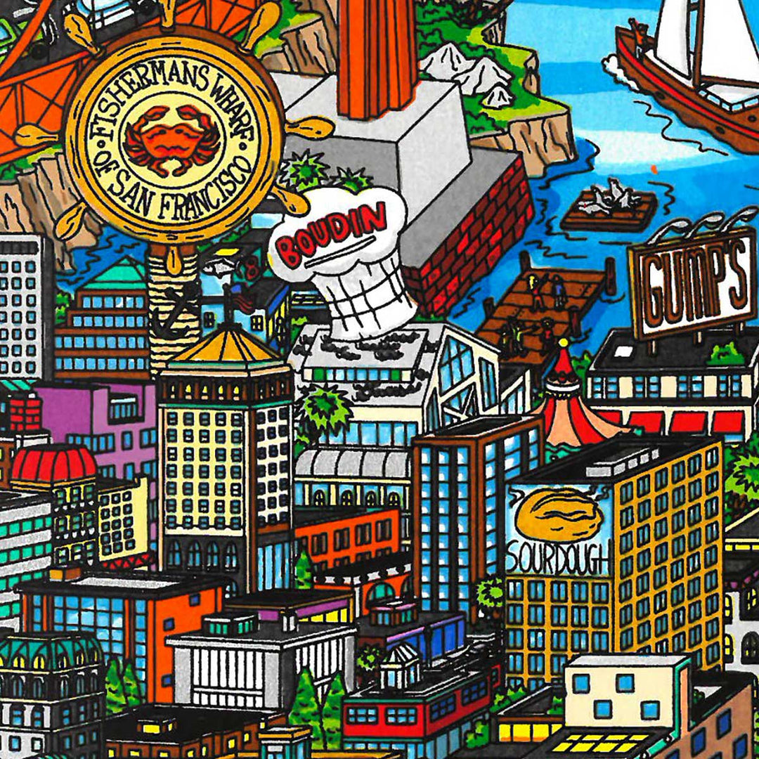 Charles Fazzino High Over San Francisco 3D Limited Edition Silkscreen on Paper