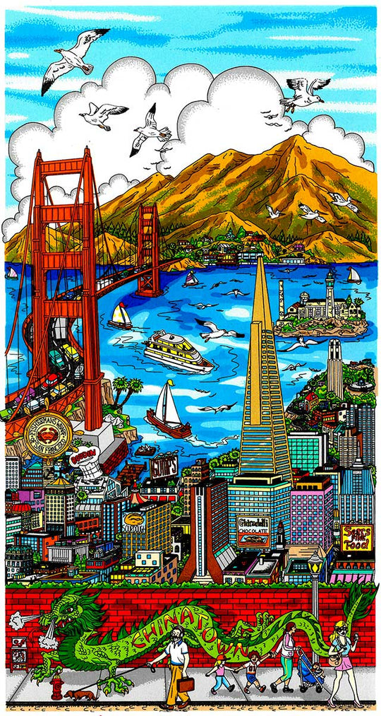 Charles Fazzino High Over San Francisco 3D Limited Edition Silkscreen on Paper