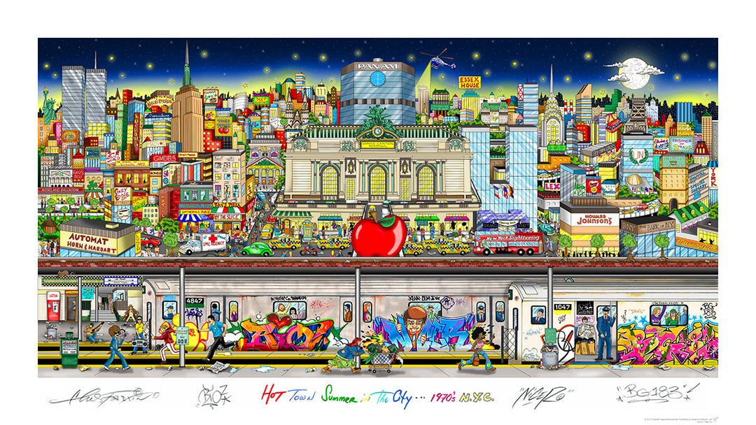 Charles Fazzino Hot Town, Summer in the City…1970’s NYC 3D Limited Edition Silkscreen on Paper with mixed-media elements
