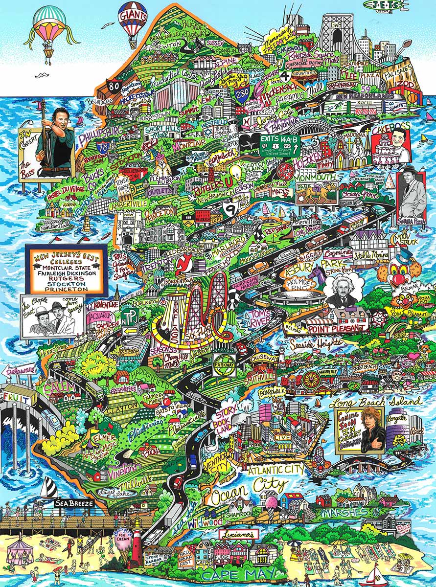 Charles Fazzino Jerseyliciously, Our Garden State 3D Limited Edition Silkscreen on Paper