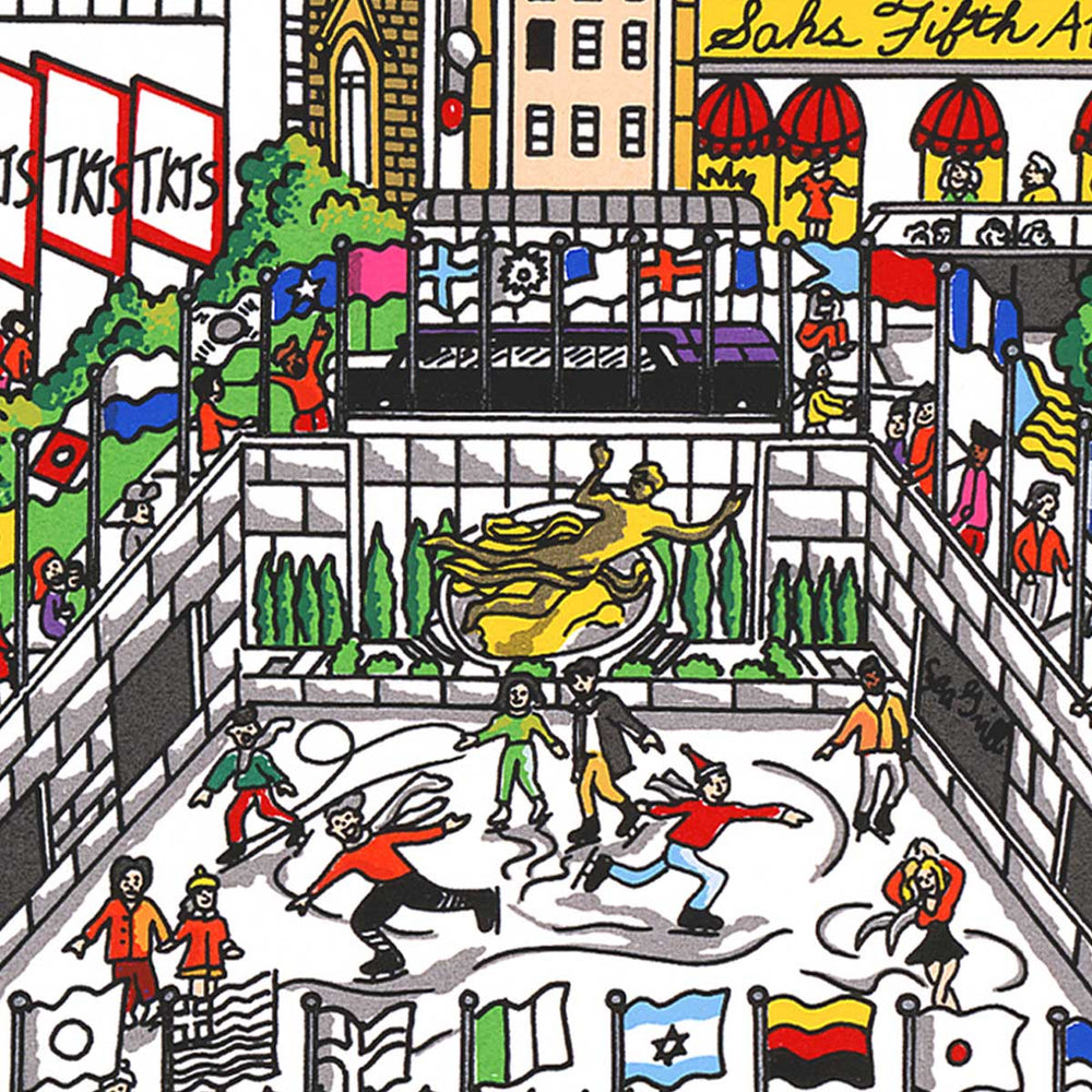 Charles Fazzino Just a Cab Ride Crosstown 3D Limited Edition Silkscreen on Paper