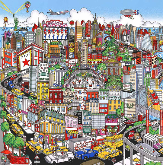 Charles Fazzino Just a Cab Ride Crosstown 3D Limited Edition Silkscreen on Paper