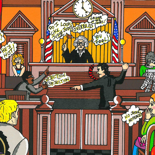 Charles Fazzino Law and Disorder in the Court 3D Limited Edition Silkscreen on Paper