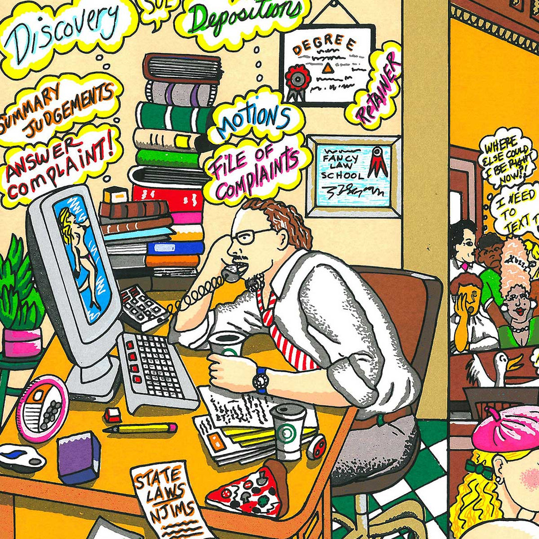 Charles Fazzino Law and Disorder in the Court 3D Limited Edition Silkscreen on Paper