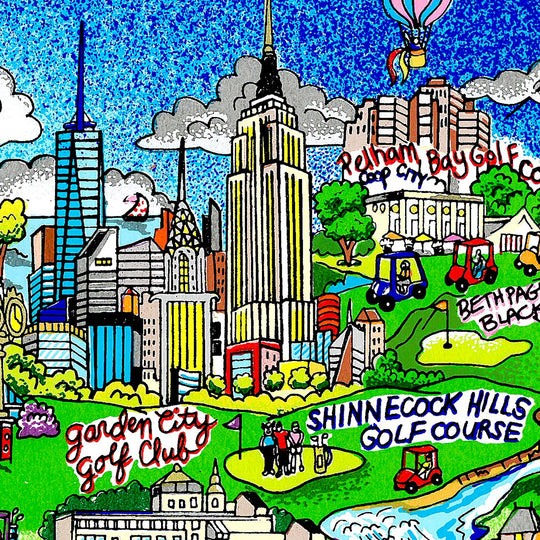 Charles Fazzino Linking the World…18 Holes at a Tee Time 3D Limited Edition Silkscreen on Paper