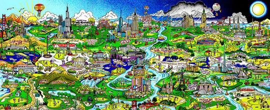 Charles Fazzino Linking the World…18 Holes at a Tee Time 3D Limited Edition Silkscreen on Paper