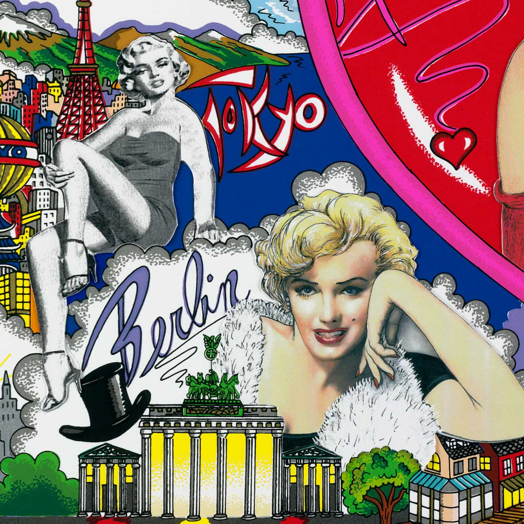 Charles Fazzino Love and Kisses, Marilyn 3D Limited Edition Silkscreen on Paper with mixed-media elements