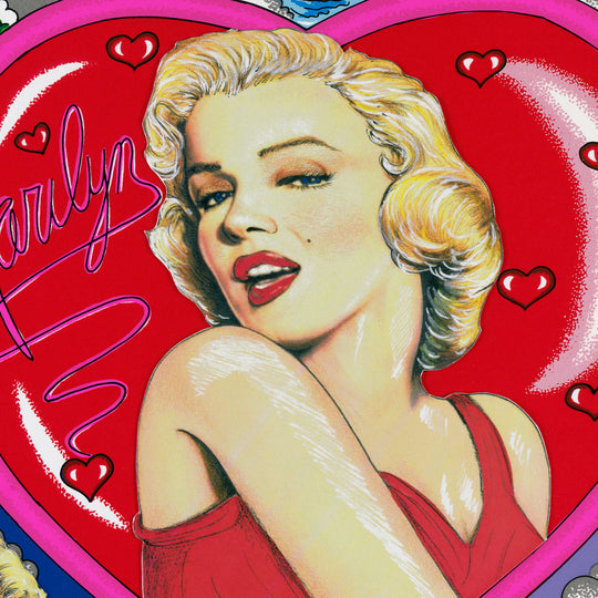 Charles Fazzino Love and Kisses, Marilyn 3D Limited Edition Silkscreen on Paper with mixed-media elements
