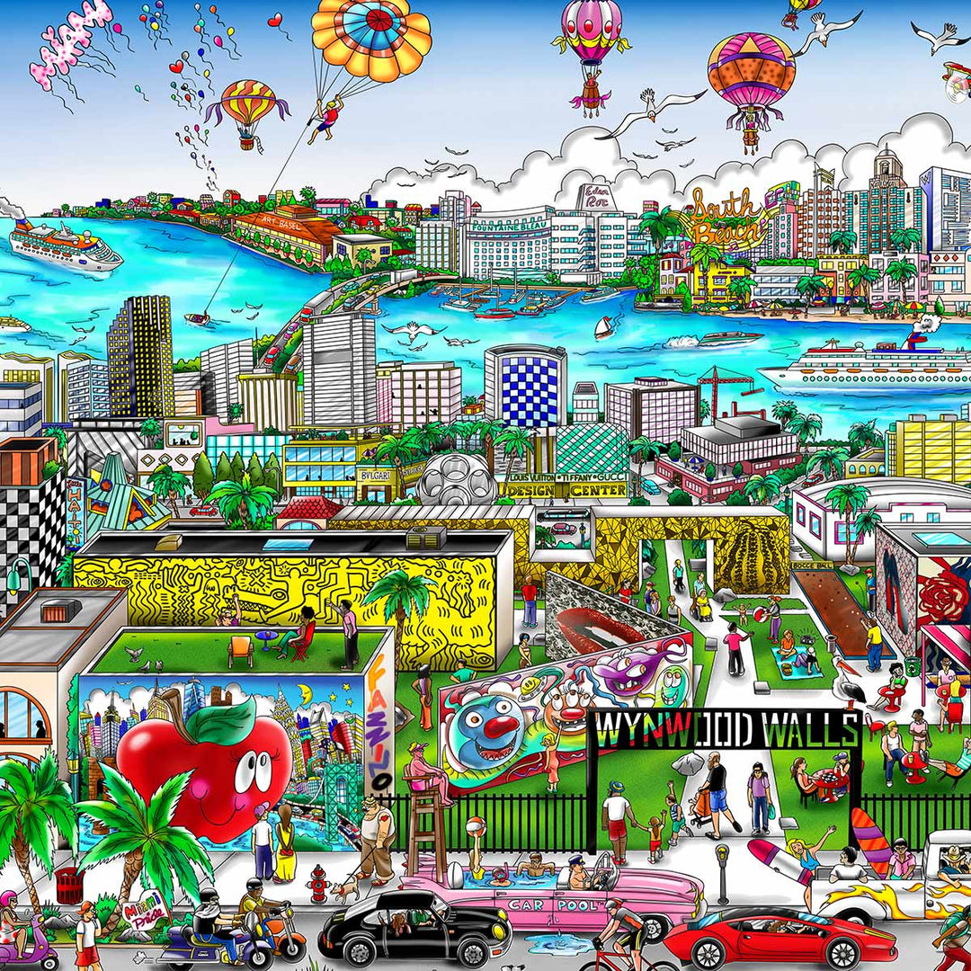Charles Fazzino Miami…Artistically in the 305 3D Limited Edition Mixed-Media on Paper