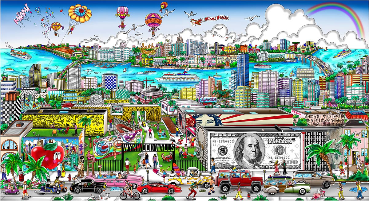 Charles Fazzino Miami…Artistically in the 305 3D Limited Edition Mixed-Media on Paper