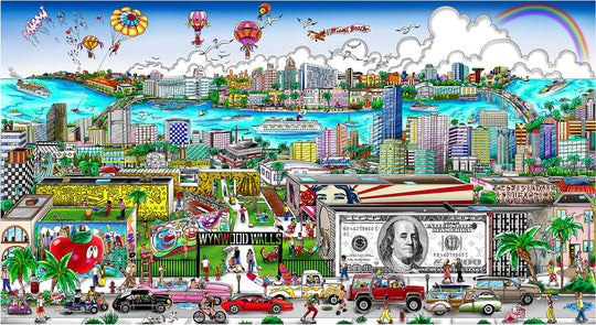 Charles Fazzino Miami…Artistically in the 305 3D Limited Edition Mixed-Media on Paper