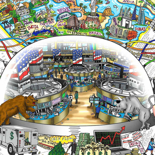 Charles Fazzino Mind Your Money…In Our Digital Age 3D Limited Edition Silkscreen on Paper