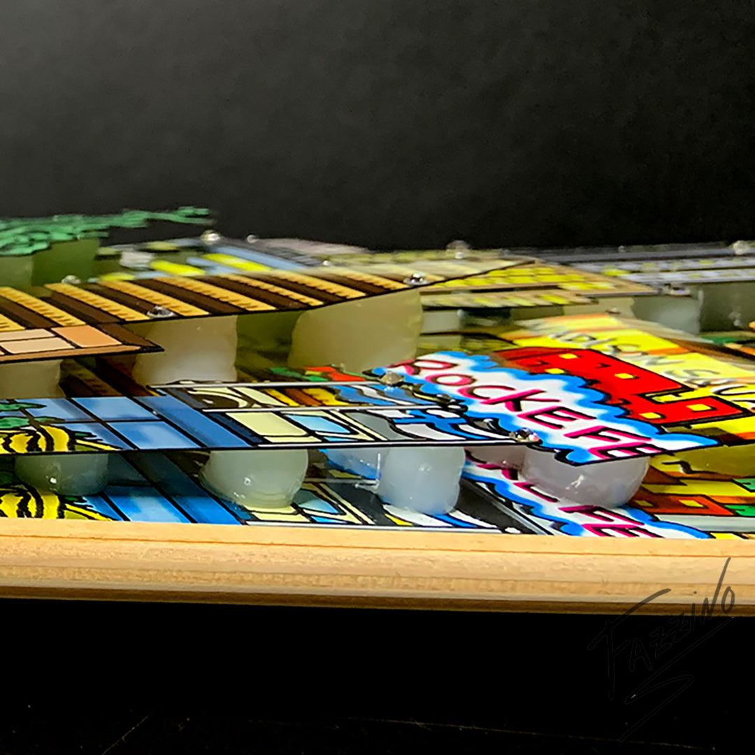 Charles Fazzino Misty Memories of Manhattan Skateboard Deck 3D Limited Edition Print on Authentic Skateboard Deck